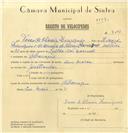 Registo de velocípede com o nº 7092, em nome de Vasco de Oliveira Henriques, morador em Albarraque.
