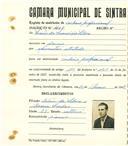 Registo de matricula de cocheiro profissional em nome de Luís da Conceição Silva, morador em Janas, com o nº de inscrição 1109.