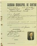 Registo de matricula de velocipedista em nome de Joaquim Duarte Timóteo, morador em Magoito, com o nº de inscrição 1623.