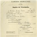 Registo de velocípede de marca Bottechia, com o nº 961, em nome de António Duarte Pereira, morador em Assafora.