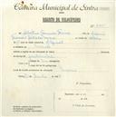 Registo de velocípede com o nº 4705, em nome de Albertino Francisco Tavares, morador em Mercês.
