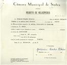 Registo de velocípede com o nº 8565, em nome de Joaquim Simões Ribeiro, morador em D. Maria.