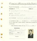 Registo de matricula de cocheiro profissional em nome de José Ângelo Duarte Resina, morador em Sintra, com o nº de inscrição 1208.