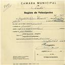 Registo de velocípede com o nº 1974, em nome de Batista Reis Duarte, morador em Areias.
