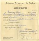 Registo de velocípede de marca Aprilia com motor, com o nº 7139, em nome de Henrique Pinto, morador em Agualva.