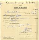 Registo de velocípede com o nº 6644, em nome de Quirino Fontes Luís, morador em A-da-Beja.