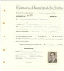 Registo de matricula de velocipedista em nome de Diamantino Pereira, morador em Maceira, com o nº de inscrição 6425.
