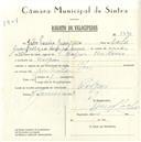 Registo de velocípede com o nº 5610, em nome de João Pereira Granjeiro, morador em Pexilgais.