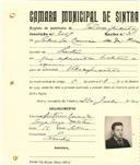 Registo de matricula de velocipedista em nome de Salvador Correia de Sá Asseca, morador em Sintra, com o nº de inscrição 2047.