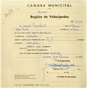 Registo de velocípede de marca R. P.,com o nº 2355, em nome de Adérito Pedro Paulo, morador em Morelinho.