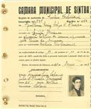 Registo de matricula de cocheiro profissional em nome de Guilherme Luís Lopes de Almeida, morador na Quinta Miramar, com o nº de inscrição 875.