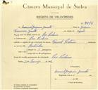 Registo de velocípede de marca Famel Vitória, com o nº 9866, em nome de Manuel Joaquim Janota, morador em Pero Pinheiro.