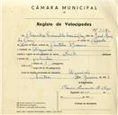 Registo de velocípede com o nº 3393, em nome de Cláudio Esmeraldo Ascensão Cruz, morador em Algueirão.