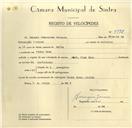 Registo de velocípede de marca Raio, com o nº 9778, em nome de Manuel Francisco Ventura, morador em Venda Seca.