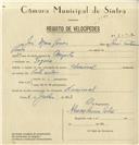 Registo de velocípede de marca Nacional, com o nº 8032, em nome de José Maria Gomes, morador em Tojeira.