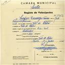 Registo de velocípede de marca Cycles Ideal, com o nº 1967, em nome de Serafim Domingos Ferreira, morador em Vale de Lobos.