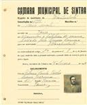 Registo de matricula de velocipedista em nome de Paulo Duarte, morador na Várzea, com o nº de inscrição 1998.