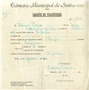 Registo de velocípede de marca Olympique, com o nº 4930, em nome de Zeferino Pedroso, morador em D. Maria.