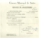 Registo de velocípede de marca Reynolds, com o nº 9515, em nome de José Henrique Tomás Afonso, morador em Mucifal.
