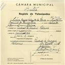 Registo de velocípede com o nº 3813, em nome de Lídia Maria Valente da Silva, morador em Pinhal da Nazaré.