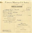 Registo de velocípede de marca Nacional, com o nº 7768, em nome de Manuel Simões Parcelas, morador em Pero Leite.