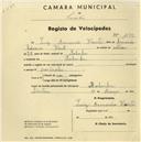 Registo de velocípede com o nº 1230, em nome de Luís Armando Vicente, morador em Bolembre.
