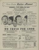 Programa do filme "Um Trono por Amor" com a participação de Dennis Morgan, Jack Carson, Joan Leslie, Janis Paige e S. Z. Sakall.