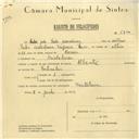 Registo de velocípede de marca Atlantic, com o nº 5800, em nome de João Pedro Corredoura, morador em Montelavar.