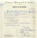 Registo de velocípede com o nº 5448, em nome de José Manuel Lourenço Carvalho, morador em Mucifal.