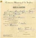 Registo de velocípede de marca Olimpique, com o nº 7631, em nome de Amâncio Agostinho Viana, morador em Bolembre.