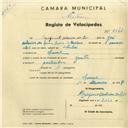 Registo de velocípede de marca Zenith, com o nº 2844, em nome de Ezequiel Catarino dos Reis, morador em Lourel.