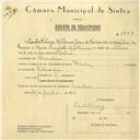 Registo de velocípede de marca Flecha, com o nº 5824, em nome de Carlos Filipe Milheiro Dias da Fonseca, morador em Rinchoa.