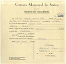 Registo de velocípede de marca Especial, com o nº 9610, em nome de Isidro Amadeu Gomes da Silva, morador em Cacém.