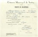 Registo de velocípede com o nº 8486, em nome de Casemiro Rodrigues da Silva, morador em Albogas.