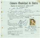 Registo de matricula de velocipedista em nome de José Prudêncio, morador no Carrascal, com o nº de inscrição 767.