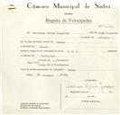 Registo de velocípede de marca H.M.W., com o nº 9246, em nome de Veríssimo Afonso Gonçalves, morador em Penedo.