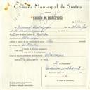 Registo de velocípede de marca Star, com o nº 5577, em nome de Manuel Rodrigues, morador em Albarraque.