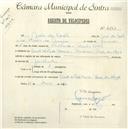 Registo de velocípede com o nº 4661, em nome de João da Costa, morador em Casal do Pato Bravo, Praia das Maçãs.