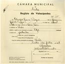 Registo de velocípede de marca Olga, com o nº 3125, em nome de Olimpio Gomes Duque, morador em Paiões.