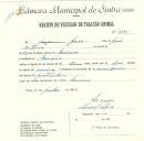 Registo de um veiculo de duas rodas tirado por dois animais de espécie asinina destinado a transporte de mercadorias em nome de Joaquim João, morador em Maceira.