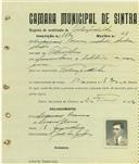 Registo de matricula de velocipedista em nome de Manuel Branco, morador em Odrinhas, com o nº de inscrição 1880.