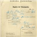 Registo de velocípede com o nº 244, em nome de , morador em Banzão.