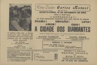 Programa do filme "A Cidade dos Diamantes" com a participação de David Farrar e Diana Dors.