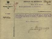 Ofício do Tenente Coronel do Distrito de Recrutamento e Reserva nº 1, João de Passos Pereira de Castro Júnior, ao Administrador do Concelho de Sintra, enviando o titulo de isenção de Domingos João, da freguesia de S. João das Lampas.