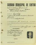 Registo de matricula de velocipedista em nome de Ermelino Gabriel, morador em Queluz, com o nº de inscrição 1756.