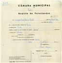 Registo de velocípede de marca Royal, com o nº 4611, em nome de Joaquim Dinis Ferreira Lisboa, morador em Queluz.