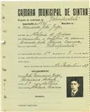 Registo de matricula de velocipedista em nome de Francisco João Jorge, morador na Atalaia de Baixo, com o nº de inscrição 1841.