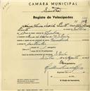 Registo de velocípede com o nº 2117, em nome de Maria Luísa d'Ávila Pinto, moradora em S. Pedro de Sintra.