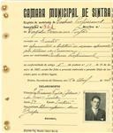 Registo de matricula de cocheiro profissional em nome de Virgílio Francisco Feijão, morador em Sintra, com o nº de inscrição 861.