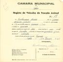 Registo de um veiculo de duas rodas tirado por um animal de espécie cavalar destinado a transporte de mercadorias em nome de Guilhermina Maria, moradora em Gouveia.